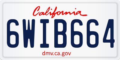 CA license plate 6WIB664