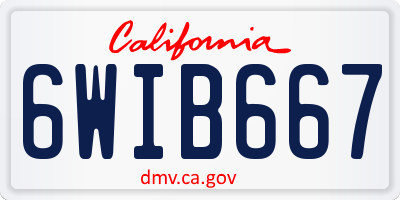 CA license plate 6WIB667