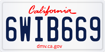 CA license plate 6WIB669