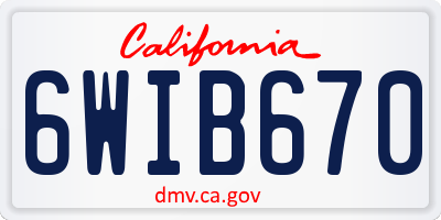 CA license plate 6WIB670