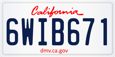 CA license plate 6WIB671