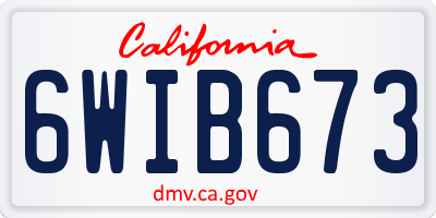 CA license plate 6WIB673