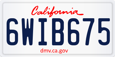 CA license plate 6WIB675