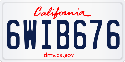 CA license plate 6WIB676