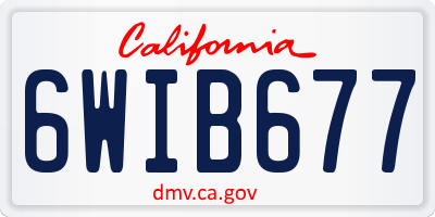 CA license plate 6WIB677