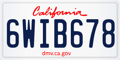 CA license plate 6WIB678