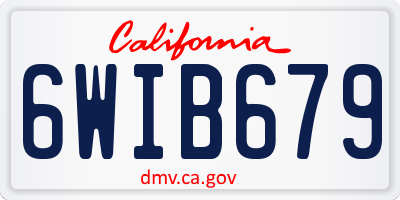 CA license plate 6WIB679