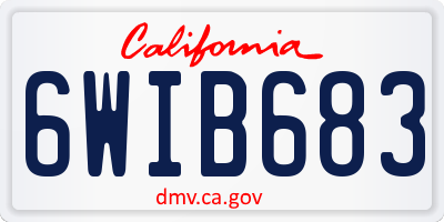 CA license plate 6WIB683