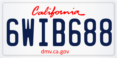 CA license plate 6WIB688