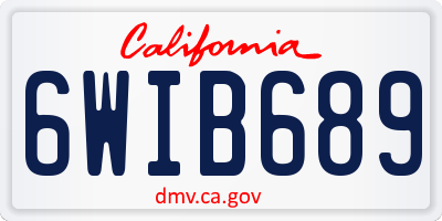CA license plate 6WIB689