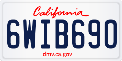 CA license plate 6WIB690