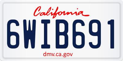 CA license plate 6WIB691