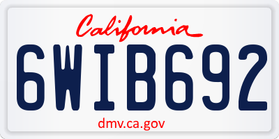 CA license plate 6WIB692