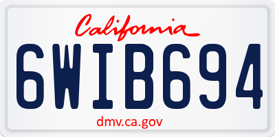 CA license plate 6WIB694