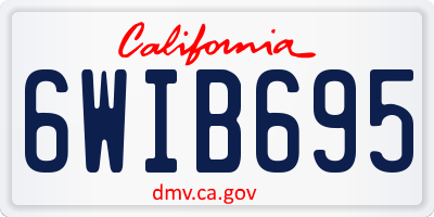 CA license plate 6WIB695
