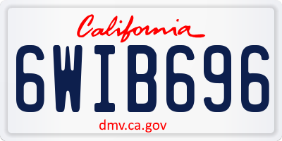 CA license plate 6WIB696