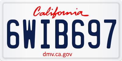 CA license plate 6WIB697