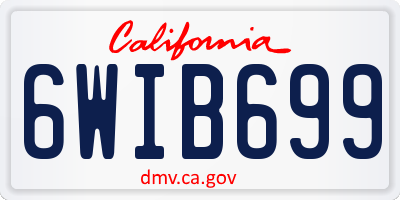 CA license plate 6WIB699