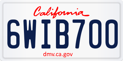 CA license plate 6WIB700