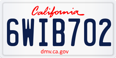 CA license plate 6WIB702