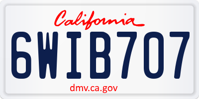 CA license plate 6WIB707
