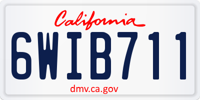 CA license plate 6WIB711