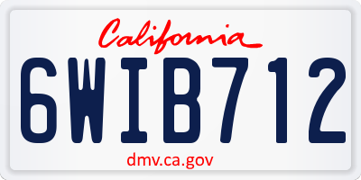 CA license plate 6WIB712