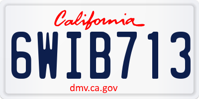 CA license plate 6WIB713