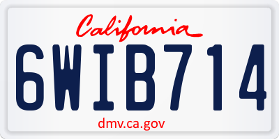 CA license plate 6WIB714