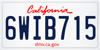 CA license plate 6WIB715