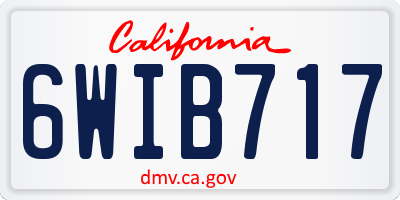 CA license plate 6WIB717