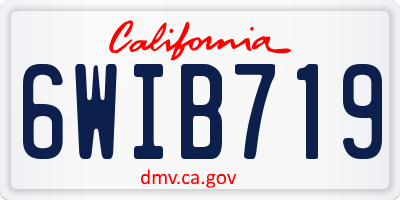CA license plate 6WIB719