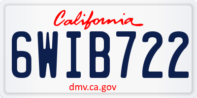 CA license plate 6WIB722