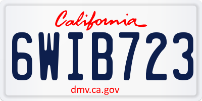 CA license plate 6WIB723