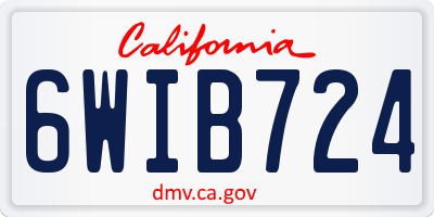 CA license plate 6WIB724