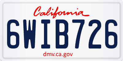 CA license plate 6WIB726