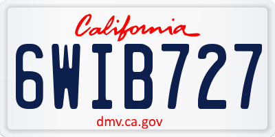 CA license plate 6WIB727