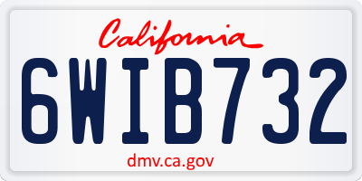CA license plate 6WIB732