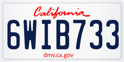 CA license plate 6WIB733