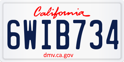 CA license plate 6WIB734
