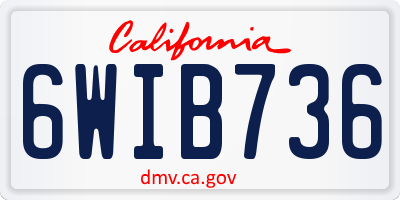 CA license plate 6WIB736