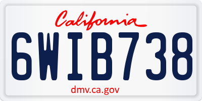 CA license plate 6WIB738