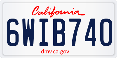 CA license plate 6WIB740