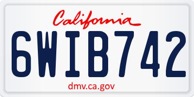 CA license plate 6WIB742