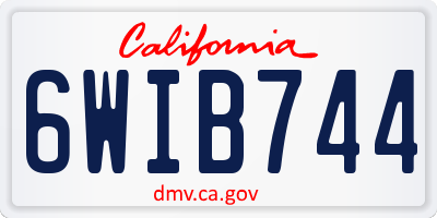 CA license plate 6WIB744