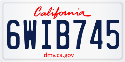 CA license plate 6WIB745