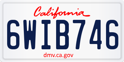 CA license plate 6WIB746