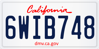 CA license plate 6WIB748