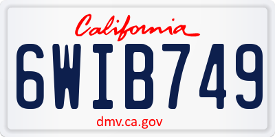 CA license plate 6WIB749