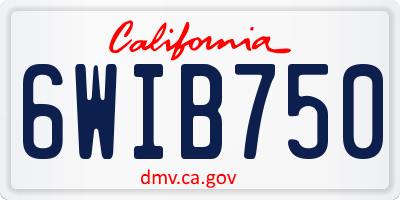 CA license plate 6WIB750